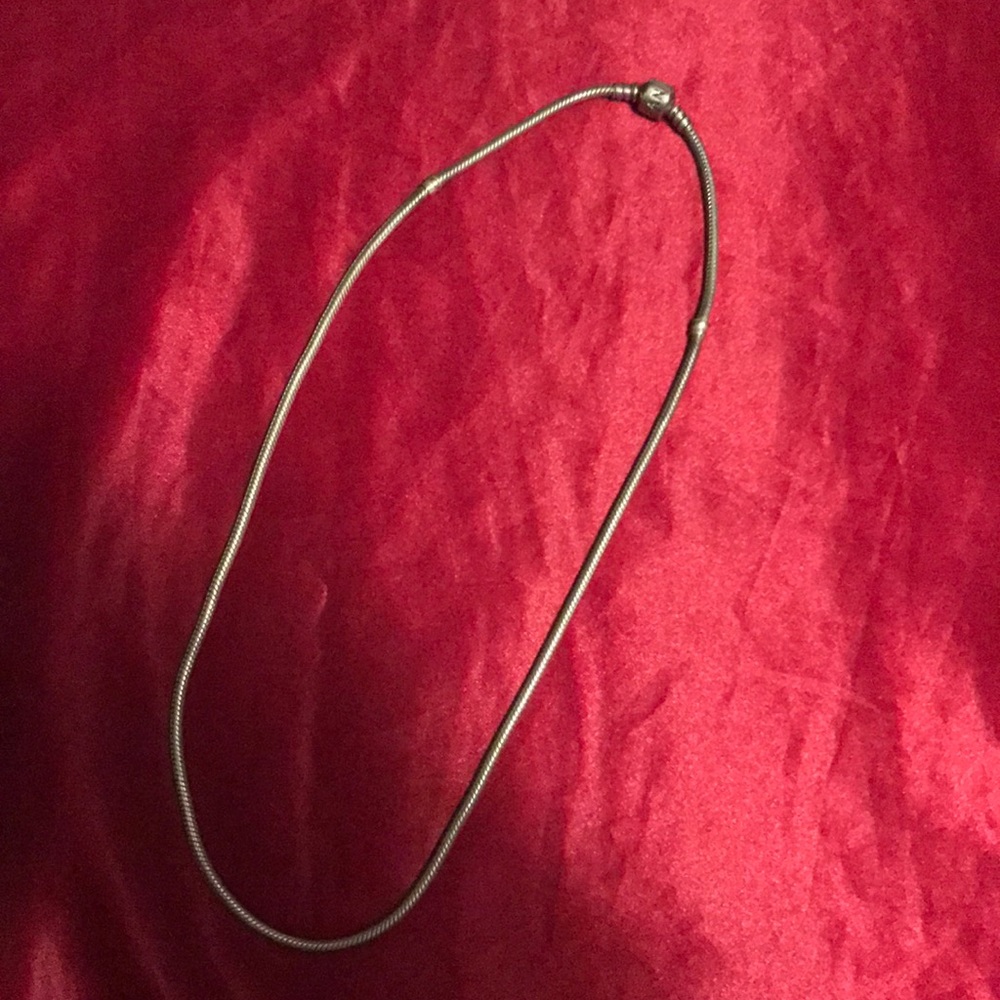 Silver Pandora charm necklace